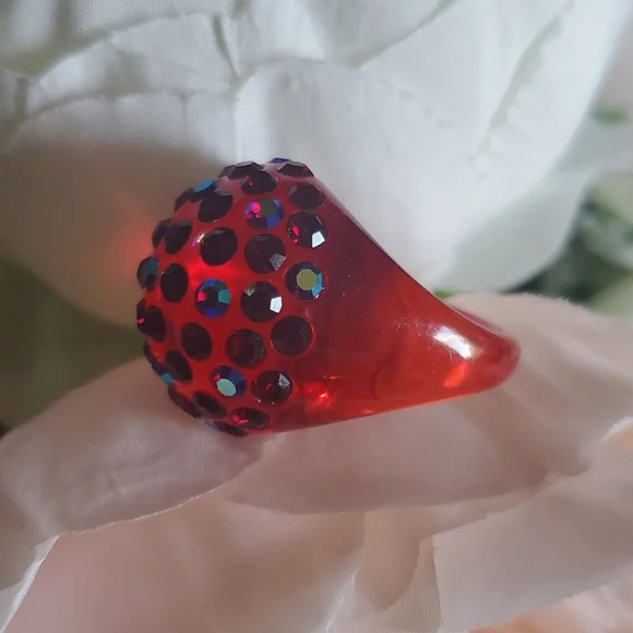 Bling Bauble Ring- Merlot Red - Picture 5 of 7